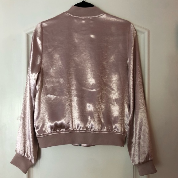 Pink Satin Bomber Jacket - Picture 5 of 5